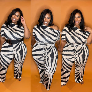 Caitlyn Jumpsuit | Zebra Print