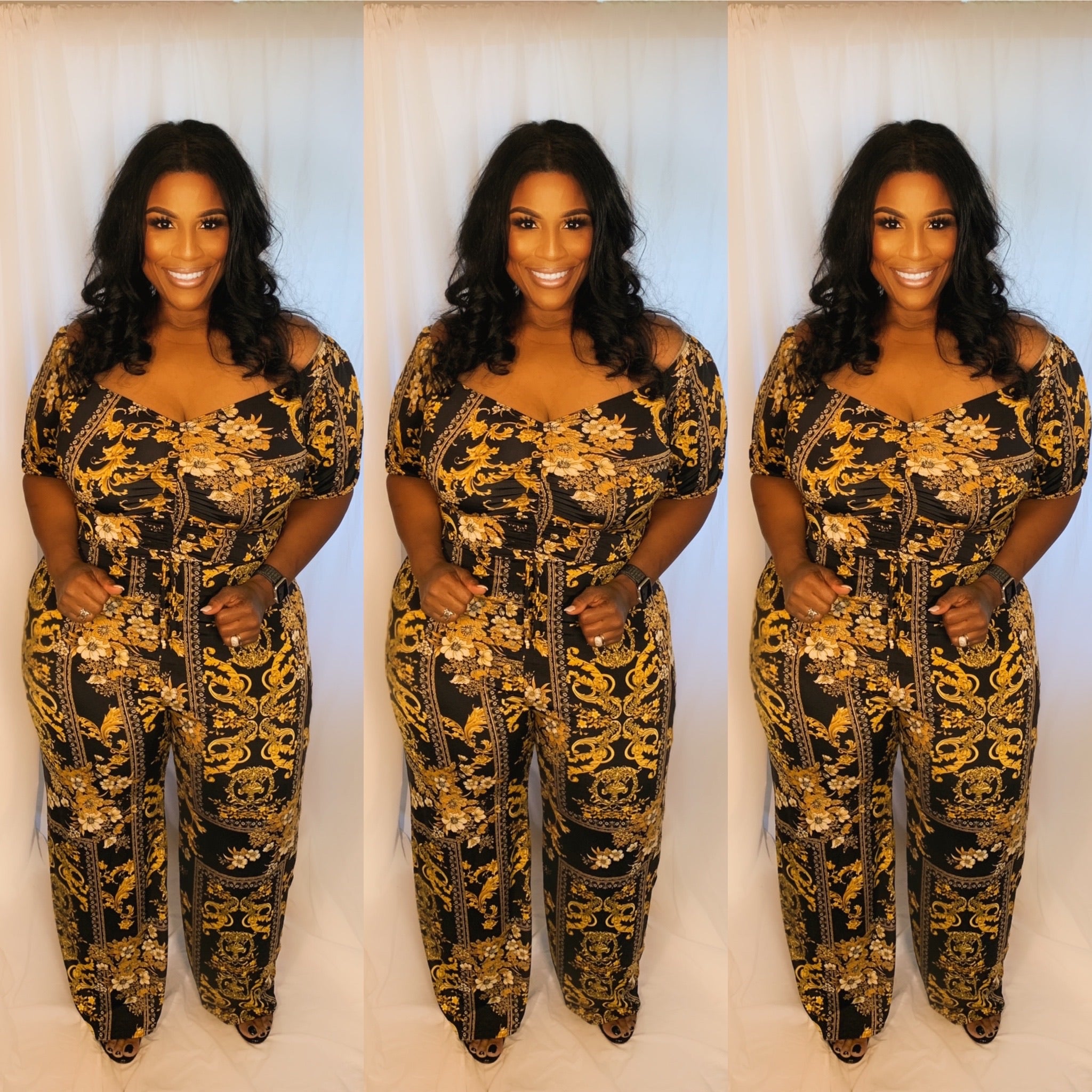 Golden Flower Jumpsuit