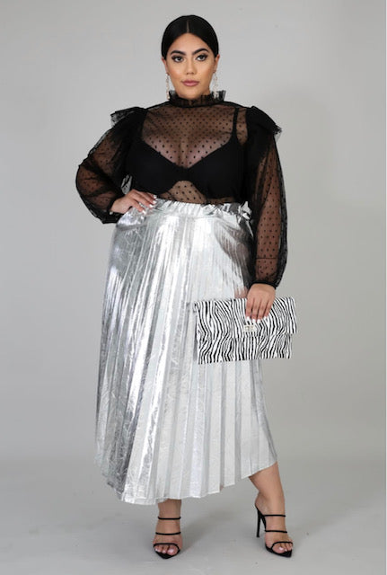 Platinum Pleated Skirt