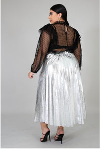 Platinum Pleated Skirt